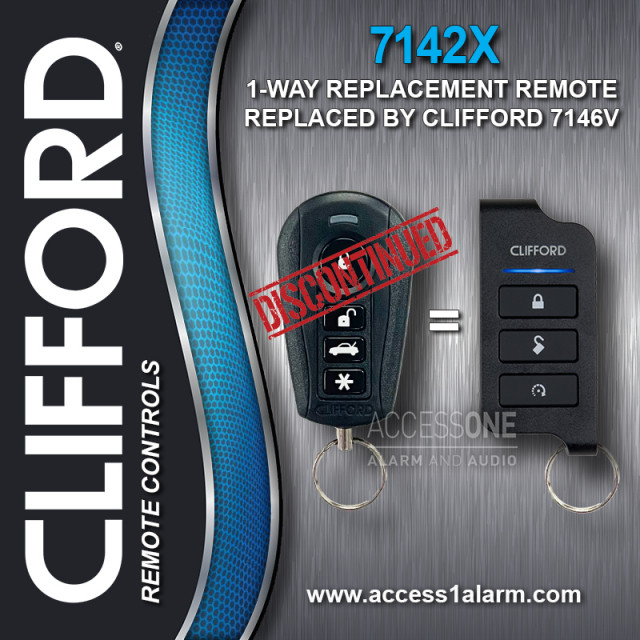 Clifford 7142X 1-Way 1/4-Mile 4-Button Remote Control